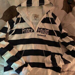 Ladies Navy and White New PEI hoody